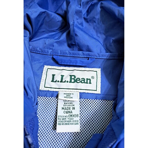LL Bean PVC Rain Coat Jacket Parka Women's Medium Vintage Blue Waterproof Hooded - Picture 3 of 14